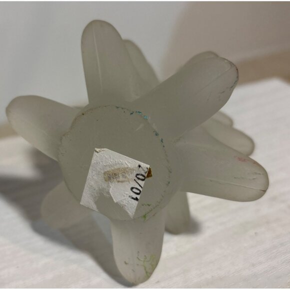 2 Christmas Tree Decor Frosted Satin Art Glass 6" Resin Tree w/ Holly Berries 8" - Picture 3 of 11